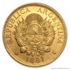 Zlatá mince 5 pesos Argentina 1881-1896