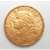 Investiční zlatá mince švýcarský 20 frank-Vrenelli 1930