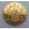 Zlatý čtyřdukát Františka Josefa I. ročník 1914-stav téměř 0/0
