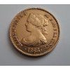 Zlatá mince 4 escudos Isabela II.-Španělsko