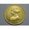 Zlatá mince 40 reál sabel II.-Španělsko 1864