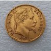 Zlatá mince francouzský 20 frank-Napoleon III.vavřín-akce
