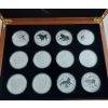 Sada 12 kusů 1 Oz stříbrných mincí-Lunární série II.