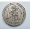 Stříbrná 5 peseta Alfonso XII. -1875-první portrét