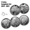 5 Oz Platinový set mincí- Big five- 2019-2021