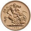 Zlatá mince britský Sovereign Alžběta II. 1980 -diadém proof