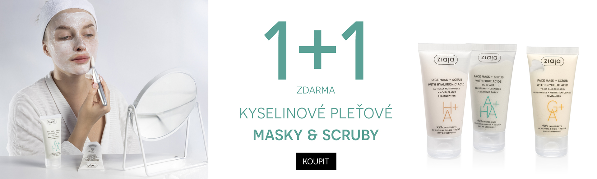 1+1 pleťové masky & scruby