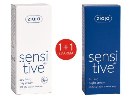 sada sensitive denní krém SPF20 zklidňující 50ml + noční krém zpevňující 50ml ZDARMA