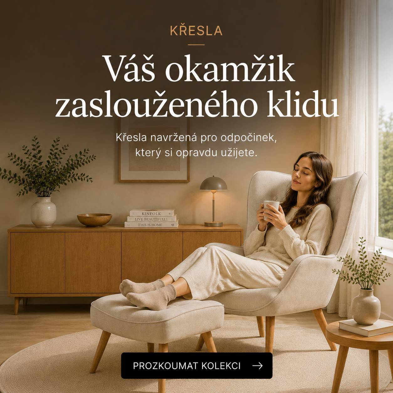 Křeslo ušák s podnoužkou - Mobil