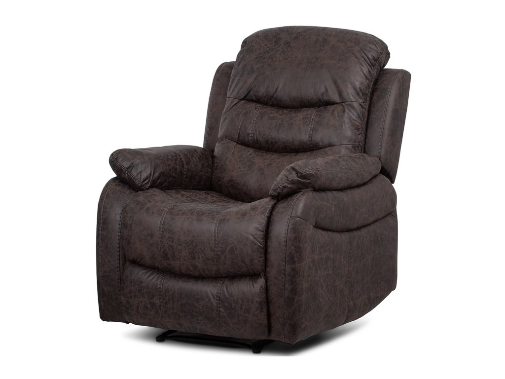 Polohovací křeslo, hnědá, látka vintage, TV-4086 BR (Barva Hnědá)