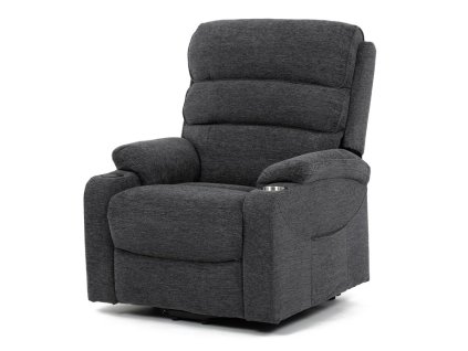 Polohovací křeslo, elektrické kabelové ovládání, šedá, látka, TV-S8348 GREY2 (Barva Šedá)