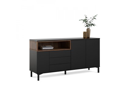 Komoda Atrei 178 černá/ořech