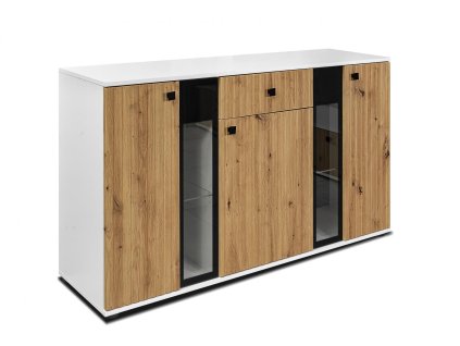 Komoda Silos LAMELY dub artisan/bílá