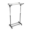Stojan na na oblečení TRACE - kov, plast, chrom / černá (Barva Černá)
