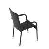 Zahradní židle LORIENNE - polyratan, kov, černá (Barva Černá)