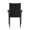 Zahradní židle LORIENNE - polyratan, kov, černá (Barva Černá)