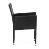 Zahradní židle AVANISE - polyratan, kov, černá (Barva Černá)