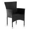 Zahradní židle AVANISE - polyratan, kov, černá (Barva Černá)