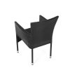 Zahradní židle AVANISE - polyratan, kov, černá (Barva Černá)