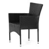Zahradní židle AVANISE - polyratan, kov, černá (Barva Černá)