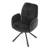 Jídelní otočná židle DAFNE - černá látka (Barva Černá)