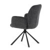 Jídelní otočná židle DAFNE - černá látka (Barva Černá)