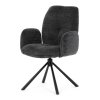 Jídelní otočná židle DAFNE - černá látka