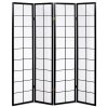 Paraván FRACTA - 4dílný, masiv, textilie, více barev (Barva Černá)