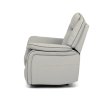 Polohovací křeslo, elektrické zabudované ovládání, šedá, ekokůže, TV-4119 GREY (Barva Šedá)