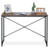 Pracovní stůl PRESTANO - MDF, kov, černá / dekor staré dřevo (Barva Hnědá)