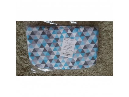 Polštářek bavlna/fleece triangl modrý