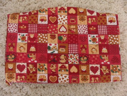 Sedák navíc k rostoucí židli Jitro červený patchwork starší typ