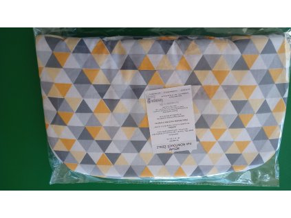 Polštářek bavlna/fleece triangl žlutý - šedý