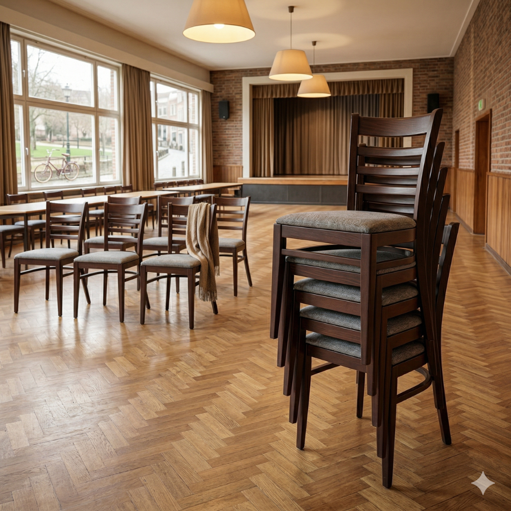 Stohovatelné židle: Jak chytře ušetřit metry i obecní rozpočet?