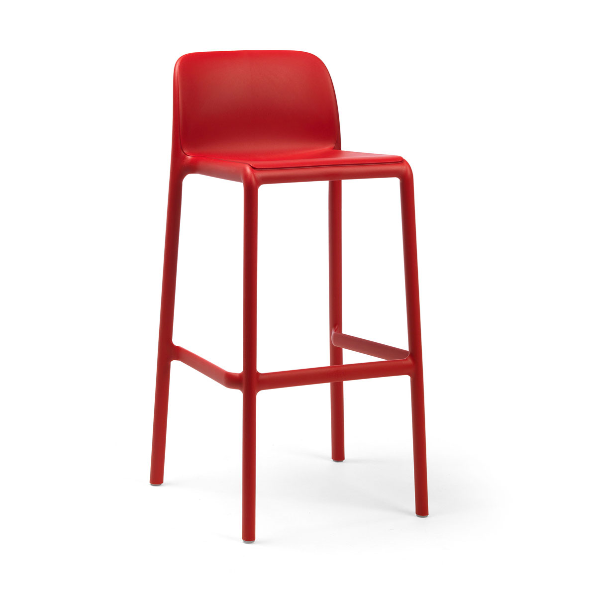Levně Nardi Plastová barová židle FARO Odstín: Rosso