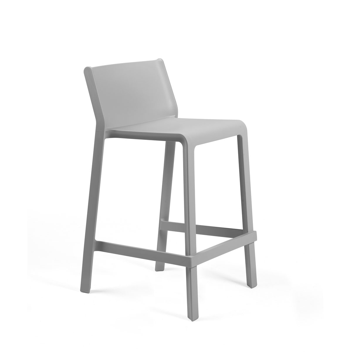 Levně Nardi Plastová barová židle TRILL s nižším sedem Odstín: Grigio