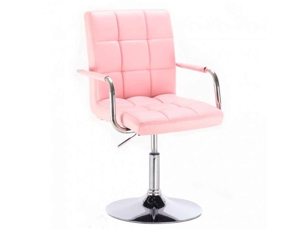 Kosmetická židle VERONA na kulaté podstavě - růžová