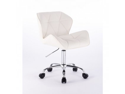 Kosmetická židle MILANO na základní podstavě s kolečky - bílá