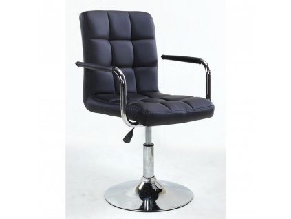 Kosmetická židle VERONA na kulaté podstavě - černá