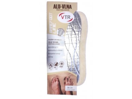 VTR Vložky do bot Barefoot ALU-Vlna protiskluzová