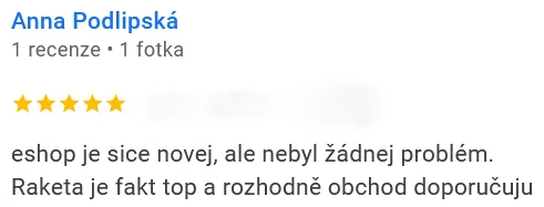 Google recenze – Anna Podlipská: „Eshop je sice novej… rozhodně obchod doporučuju“
