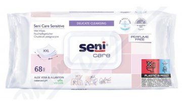 Vlhčené ubrousky Sensitive - Seni Care, 68 ks