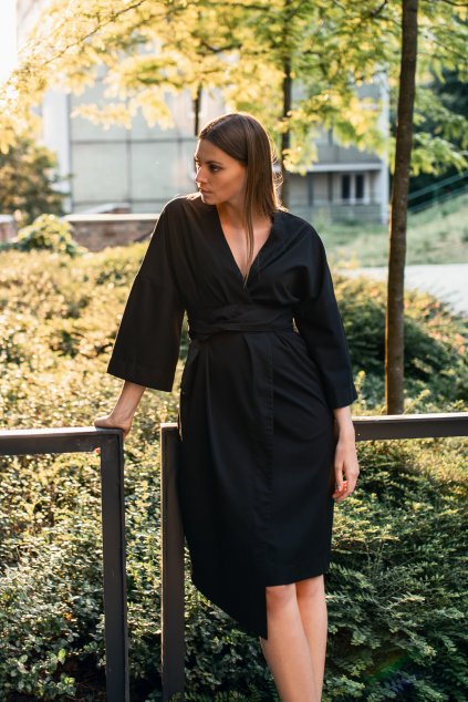 ZIK Kimonové šaty čierne