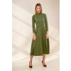 ZIK ŠATY SO ZVÝŠENÝM STOJAČIKOM A DLHÝM RUKÁVOM olivovozelená 1