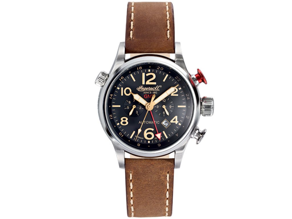 Ingersoll IN3218BK Lawrence GMT Automatic 7 590 K zilkahodinkycz ZilkaHodinky.cz