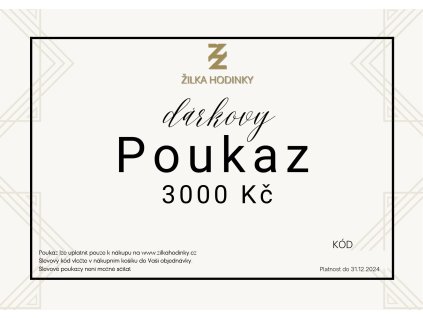 Dárkový poukaz na 3 000 Kč