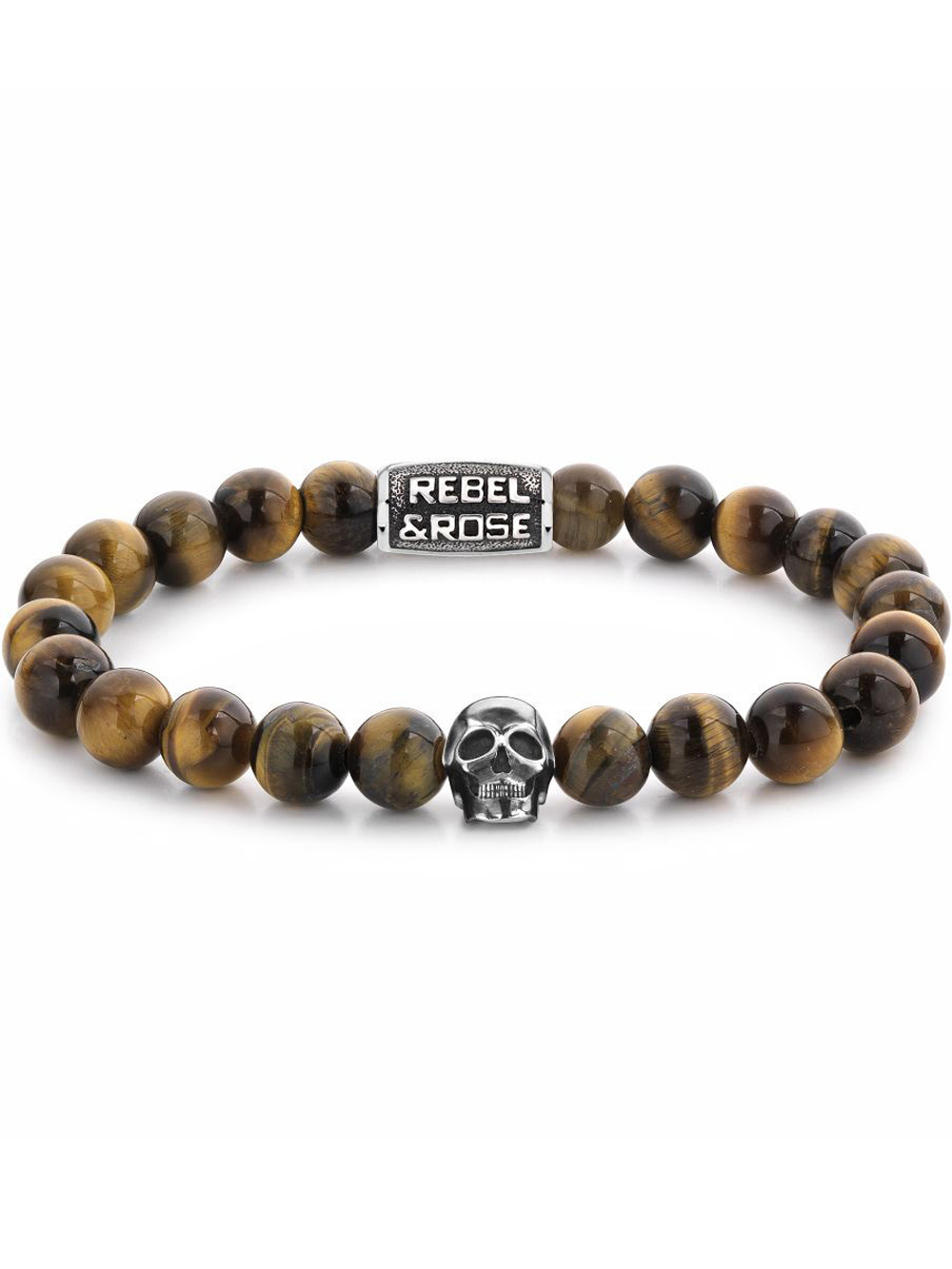 Rebel & Rose RR-SK005-S-L+ Mens náramek - Skull