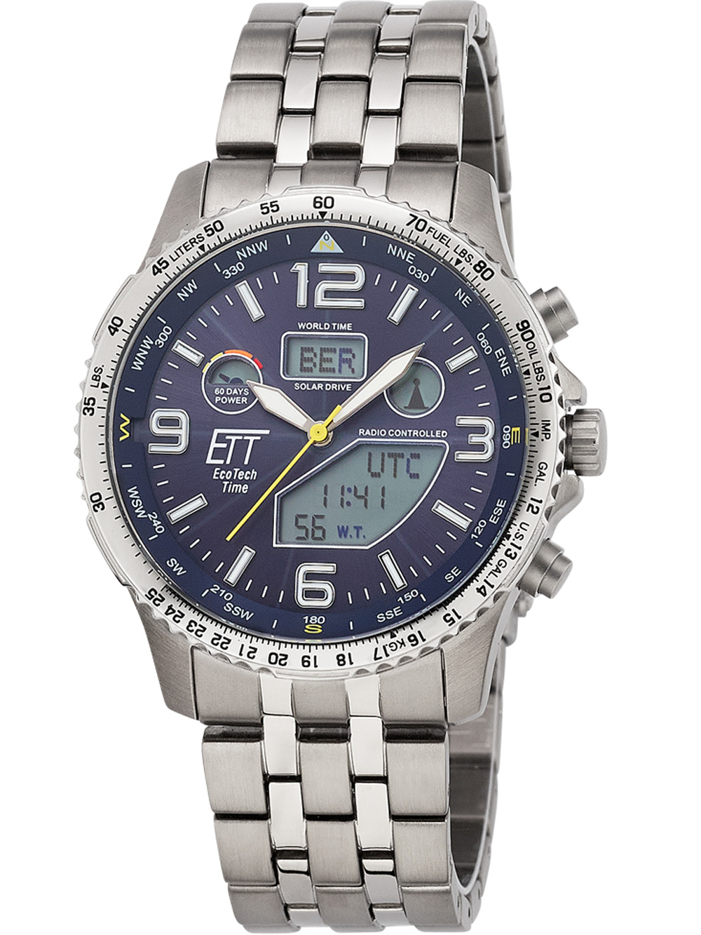 ETT Eco Tech Time EGT-11575-31M Professional World Time Radio-Controlled 43mm