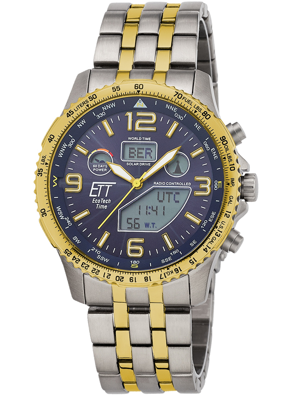 ETT Eco Tech Time EGT-11576-31M Professional World Time Radio-Controlled 43mm