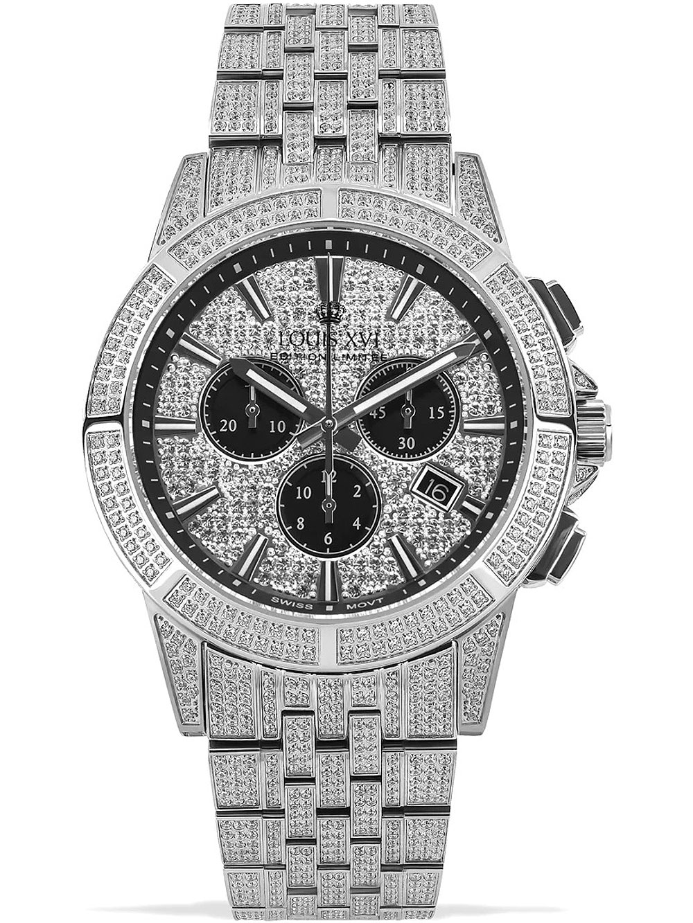 Louis XVI LXVI1122 Majeste Full Iced Chronograph 43mm